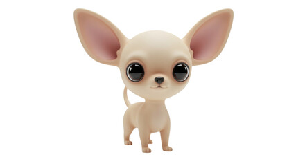 Cute Chihuahua Dog with Big Eyes isolated PNG with Transparent Background