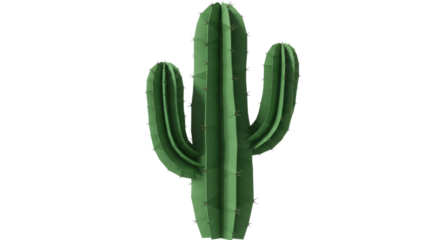 Green cartoon cactus illustration isolated on white background