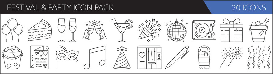 Festival & Party 20 Icon Pack