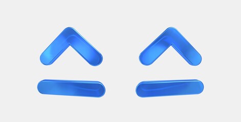 keyboard capslock 3D icon on isolate white background