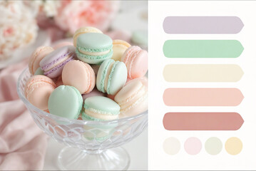 colorful macaroons on a white plate