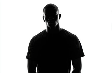 Mysterious Silhouette of a Man, a Powerful Image of Shadow and Strength, Perfect for Dramatic Concepts