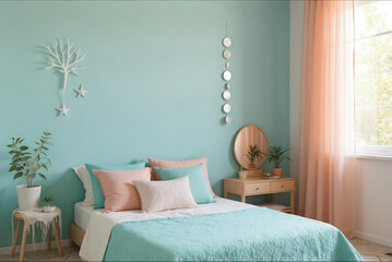 modern bedroom interior with bed