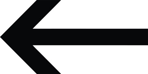 An arrow pointing left is isolated on white background