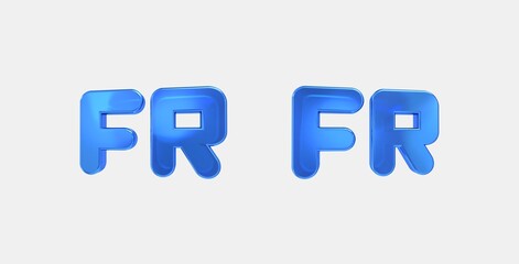 language french 3D icon on isolate white background