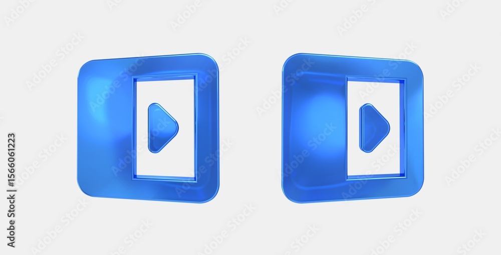 Poster left panel open 3d icon on isolate white background