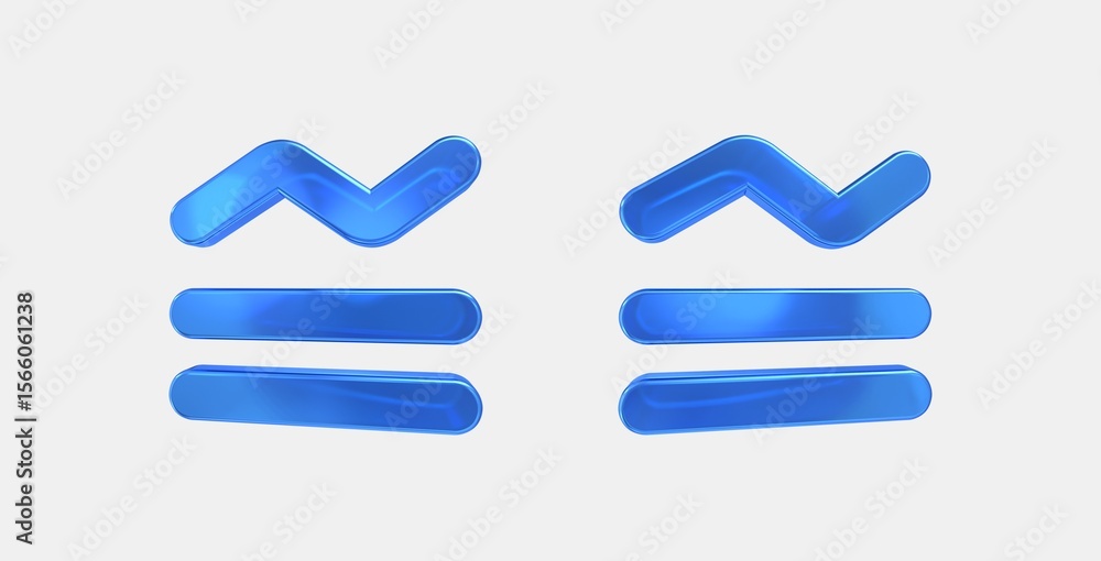 Poster legend toggle 3d icon on isolate white background
