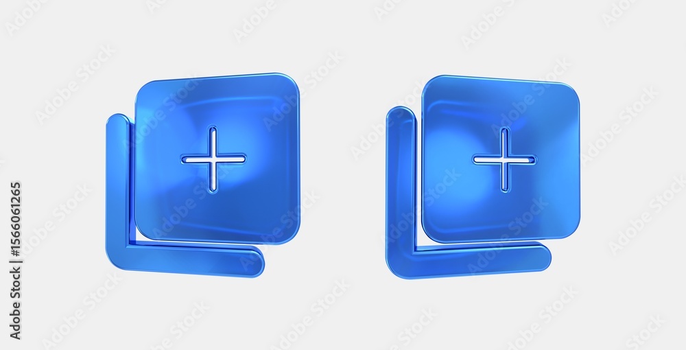 Poster library add 3d icon on isolate white background
