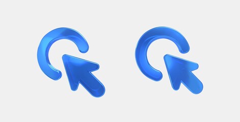 left click 3D icon on isolate white background