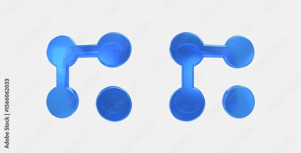 Poster linked services 3d icon on isolate white background