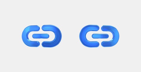 link 3D icon on isolate white background