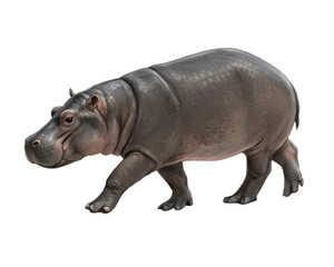 3D Pygmy Hippopotamus walking  isolated on a transparent background