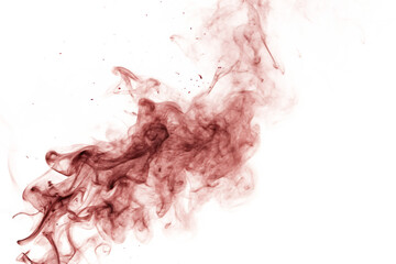 Swirling crimson smoke wisps isolated on a transparent background image