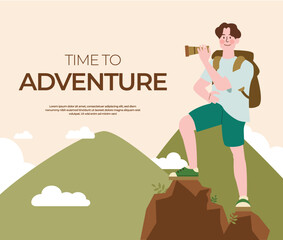 Time to Adventure Exploring the Mountain Top