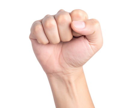 boxing hand with transparent background.