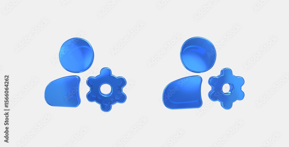 Poster manage accounts 3D icon on isolate white background