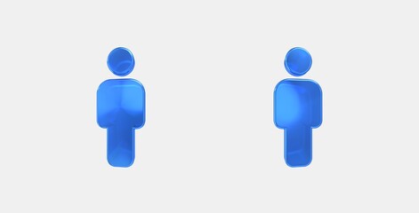 man 3D icon on isolate white background