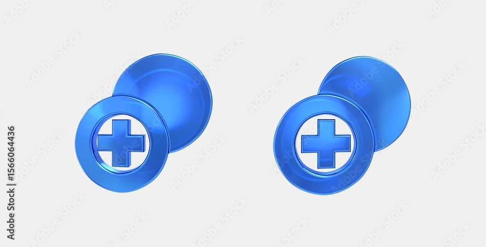 Poster masked transitions add 3d icon on isolate white background