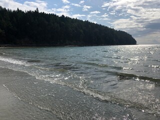 Liquid Metal–Like Tide Flowing In at Tribune Bay, Hornby Island, British Columbia