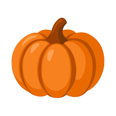 Orange Ripe Pumpkin Cartoon Vector Illustration
