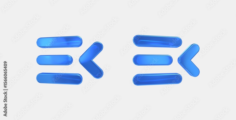 Poster menu open 3D icon on isolate white background