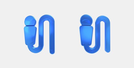 mic external on 3D icon on isolate white background