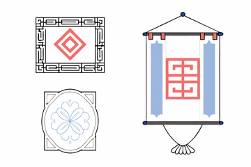 Fototapeta premium japanese traditional decorative frame