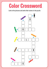Color crossword game template illustration