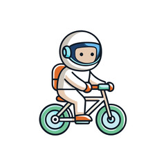 Obraz premium cute icon little astronaut cartoon illustration.white background