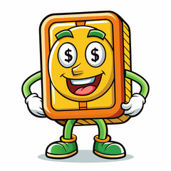 cute icon illustration of dollar,money.white background