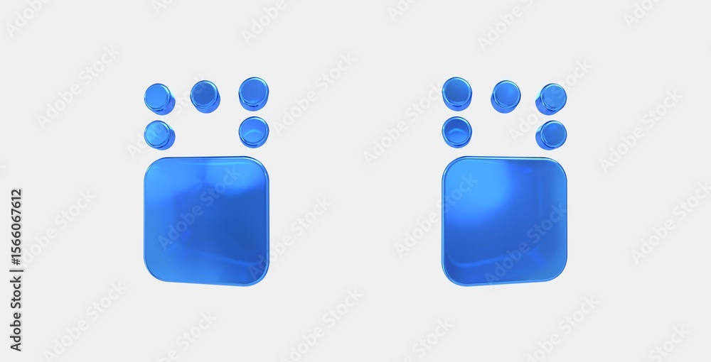 Aufkleber move selection down 3d icon on isolate white background