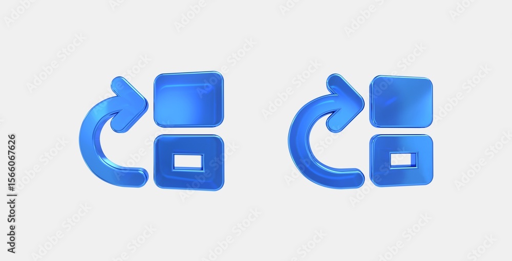 Aufkleber move up 3d icon on isolate white background