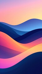 Abstract Waves of Colorful Gradients in Soft Pastel Tones