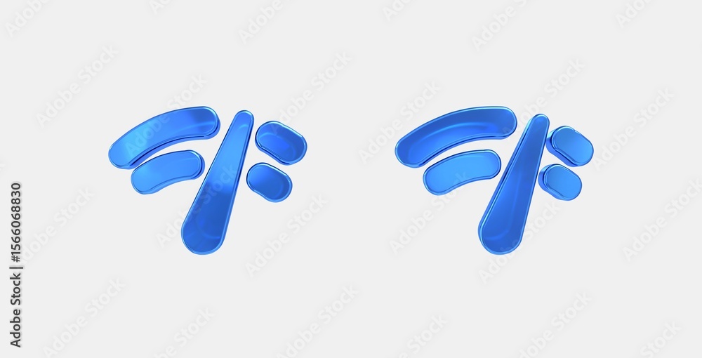 Poster network check 3d icon on isolate white background