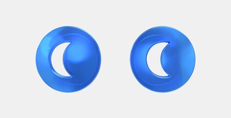 nightlight badge 3D icon on isolate white background