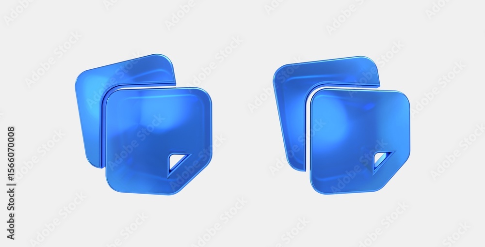 Aufkleber note stack 3d icon on isolate white background