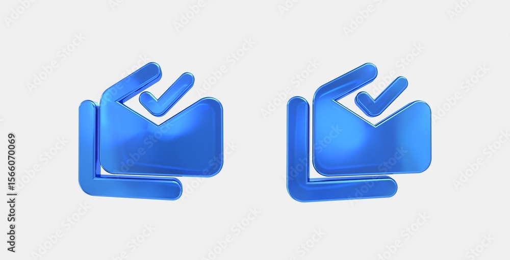 Poster notification multiple 3d icon on isolate white background