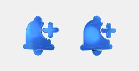 notification add 3D icon on isolate white background