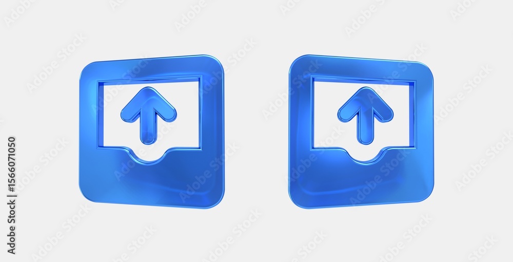 Aufkleber outbox 3d icon on isolate white background