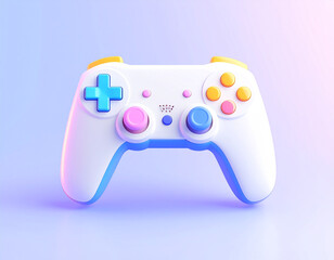 Dive into vibrant gaming with a colorful controller sparking joy and adventure with a pastel