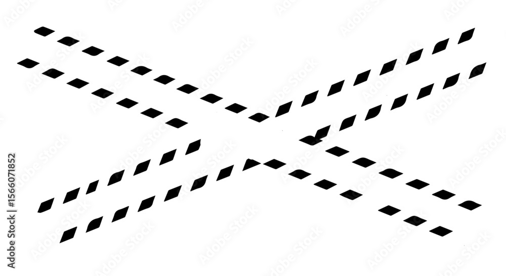 Poster abstract graphic representation shows converging dotted lines on white creating a pattern, suitable 