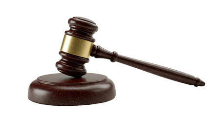 Wooden gavel and sound block isolated PNG with Transparent Background