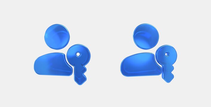 passkey 3D icon on isolate white background
