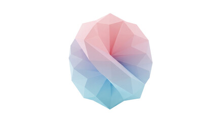 Abstract low poly 3d rendering geometric object with gradient isolated PNG with Transparent Background