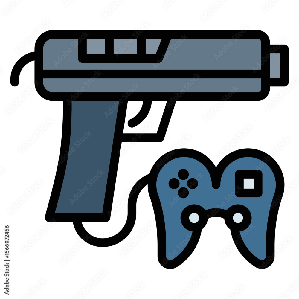 Poster action game icon vector image. can be used for game development.