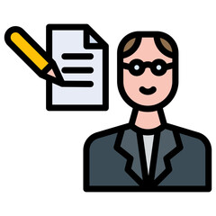 Speech Writer icon vector image. Can be used for Public Relations Agency.