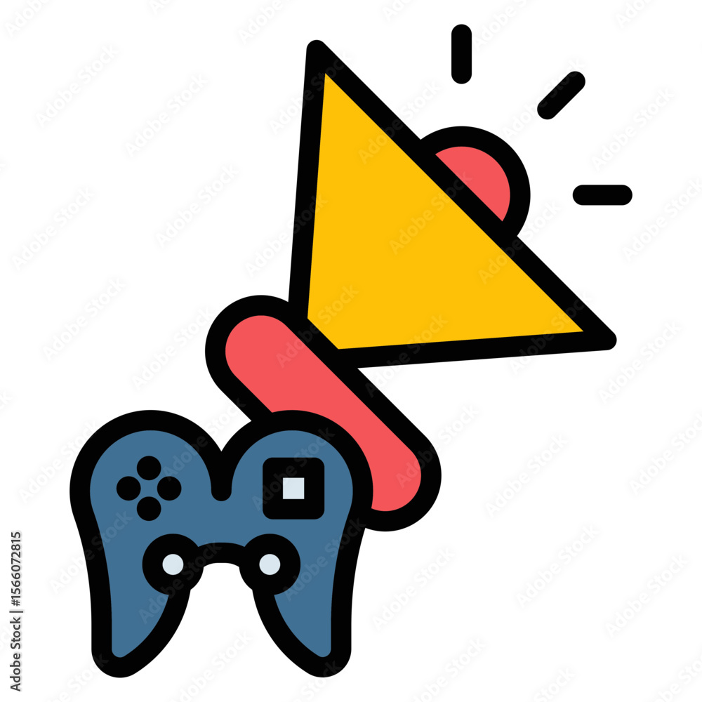 Poster game promotion campaign icon vector image. can be used for game development.