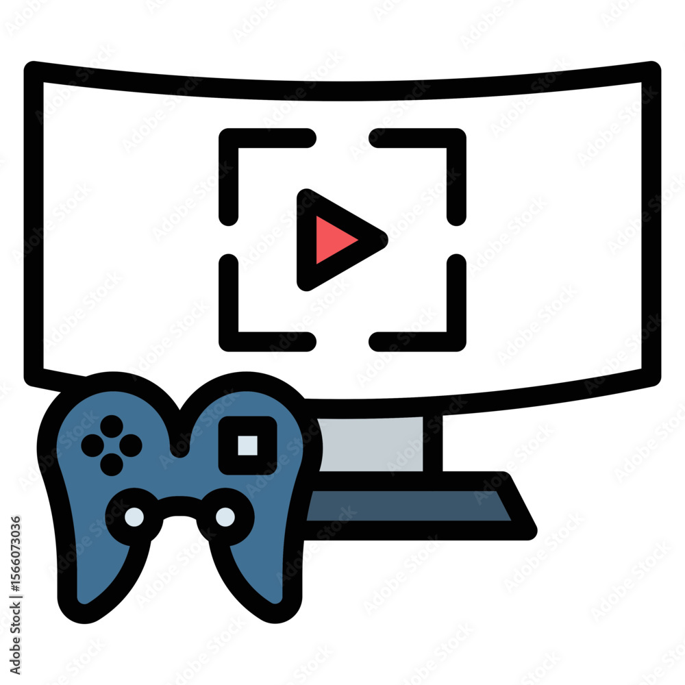 Aufkleber game trailer icon vector image. can be used for game development.