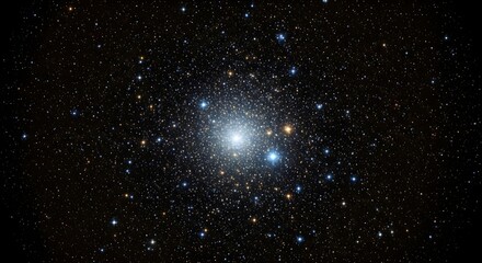 Fototapeta premium Globular star cluster with bright stars in the night sky