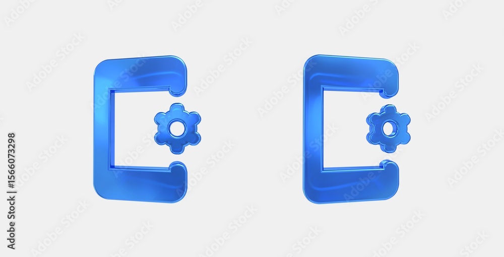 Aufkleber phonelink setup 3d icon on isolate white background